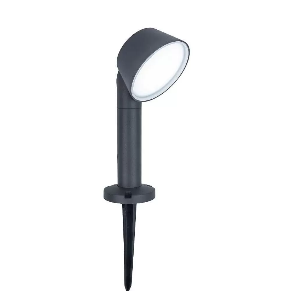 Luminaires Lutec Spot Sur Pieu Lutec Dakota Led Anthracite, 1 Lumiere