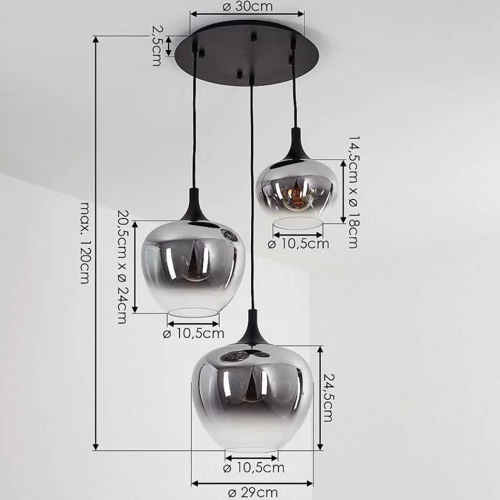 hofstein Suspension Azurara Noir, 3 Lumieres