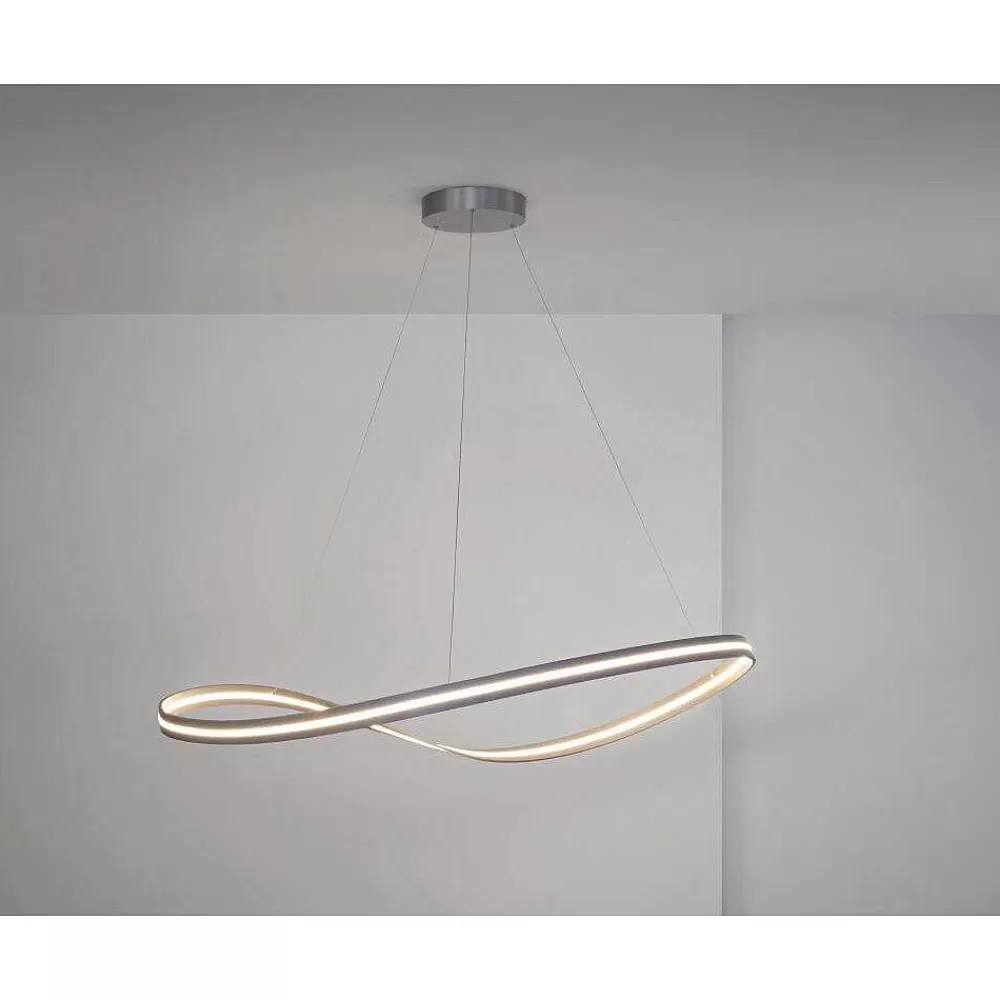 Luminaires Escale Suspension Escale Infinity Led Nickel Mat, 1 Lumiere