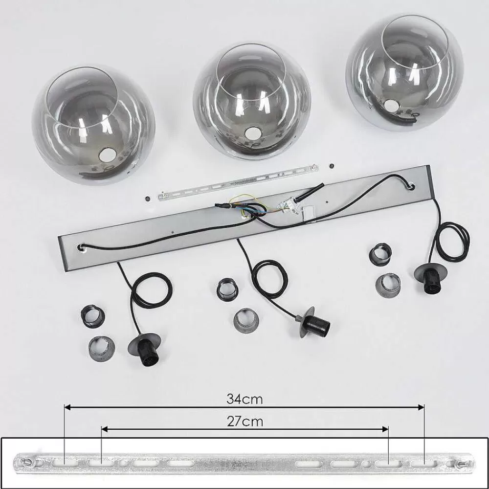 hofstein Suspension Leissigen Argent Oxyde, 3 Lumieres