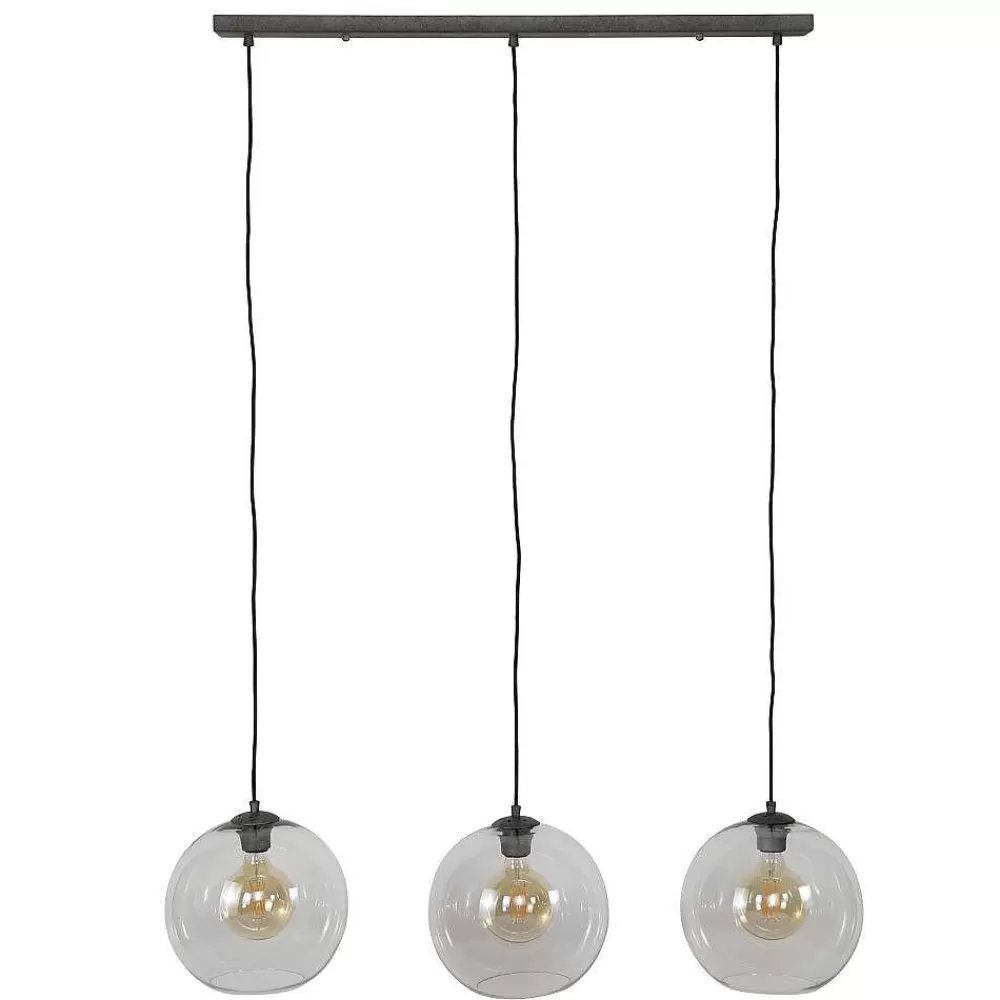 hofstein Suspension Minhe Argent Oxyde, 3 Lumieres