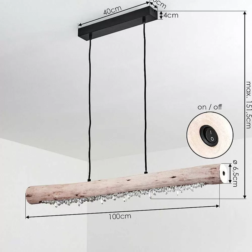 hofstein Suspension Rodeche Led Noir, 2 Lumieres