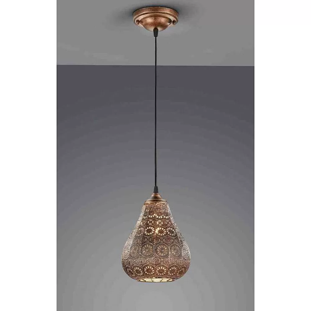 Luminaires Trio Suspension Trio Jasmin Cuivre, 1 Lumiere