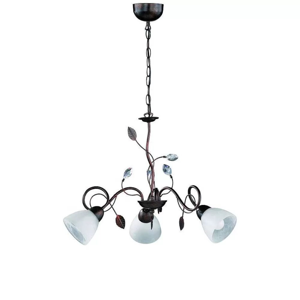 Luminaires Trio Suspension Trio-Leuchten Traditio Brun Fonce, Rouille, 3 Lumieres