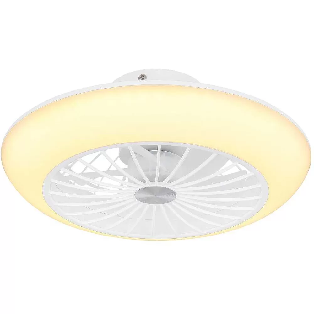 Luminaires Globo Lighting Ventilateur De Plafond Globo Laffee Led Blanc, 1 Lumiere