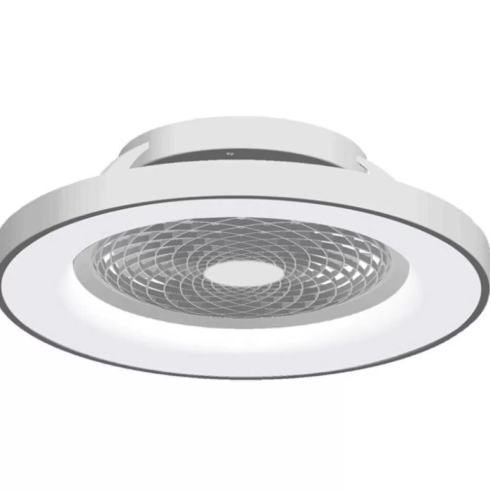 Luminaires Mantra Ventilateur De Plafond Mantra Tibet Led Argente, 1 Lumiere, Telecommandes