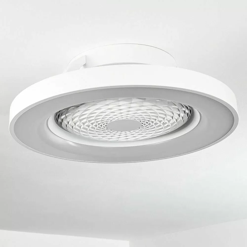 hofstein Ventilateur De Plafond Penon Led Blanc, 1 Lumiere, Telecommandes