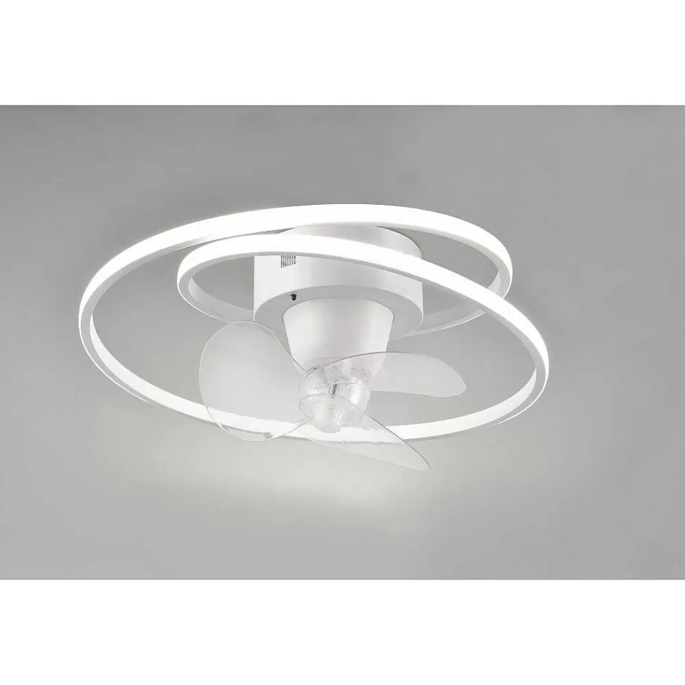 Luminaires Reality Ventilateur De Plafond Reality Umea Led Blanc, 1 Lumiere, Telecommandes